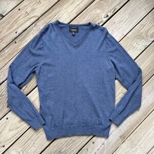 Nordstrom Men's Blue 100% Italian Merino Wool Pullover Sweater Size M